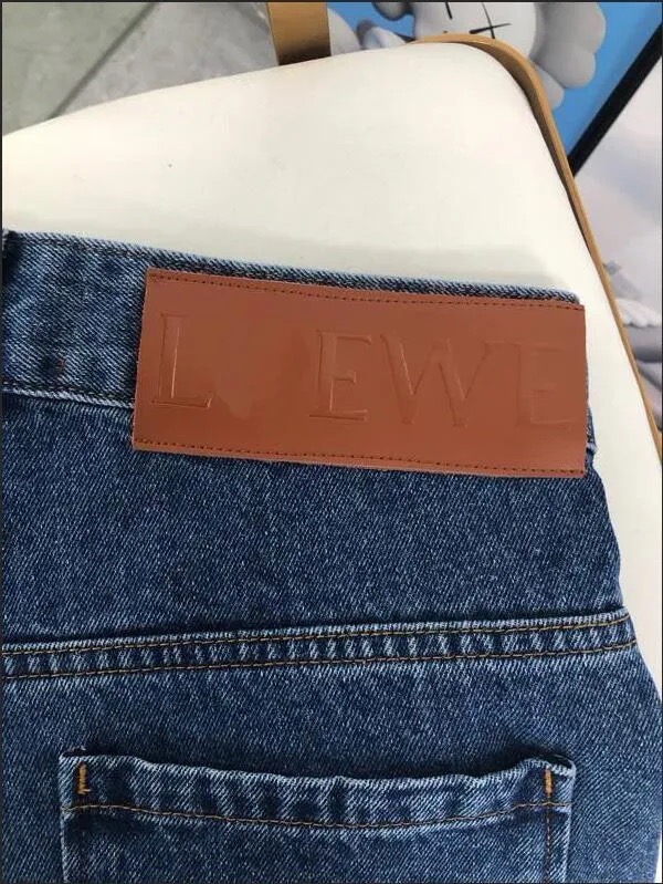 2026 New Womens Designer Blue Denim Pants Loose High Waisted Embroidered Versatile Jeans Trendy Trousers Free Shipping