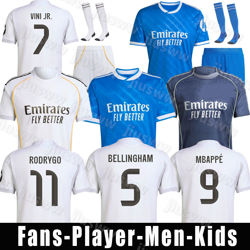 25 26 MBAPPE BELLINGHAM soccer jerseys RealS VINI JR REAL RONALDO ENDRICK 2025 MadridS realmadrid football shirts VALVERDE MODRIC fans player men kids kit Camiseta