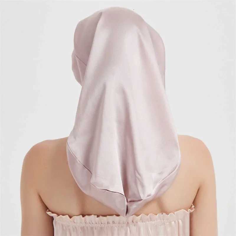 Mulberry Silk Sleep Cap for Long Hair Bonnet with Soft Elastic Band for Women Hair Care Z250808