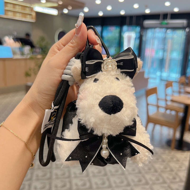 Cartoon West Highland White Terrier Plush Doll Keychain Cute Internet Celebrity Same Style Car Key Toy Bag Pendant