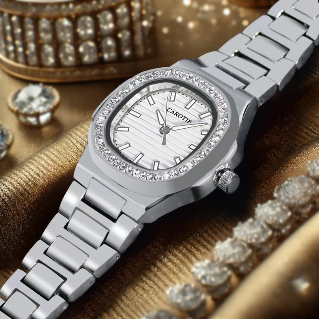 Womens Watch with Advanced Business Light Night Light Square Steel Strip Fully Automatic Mechanical Watch 250807