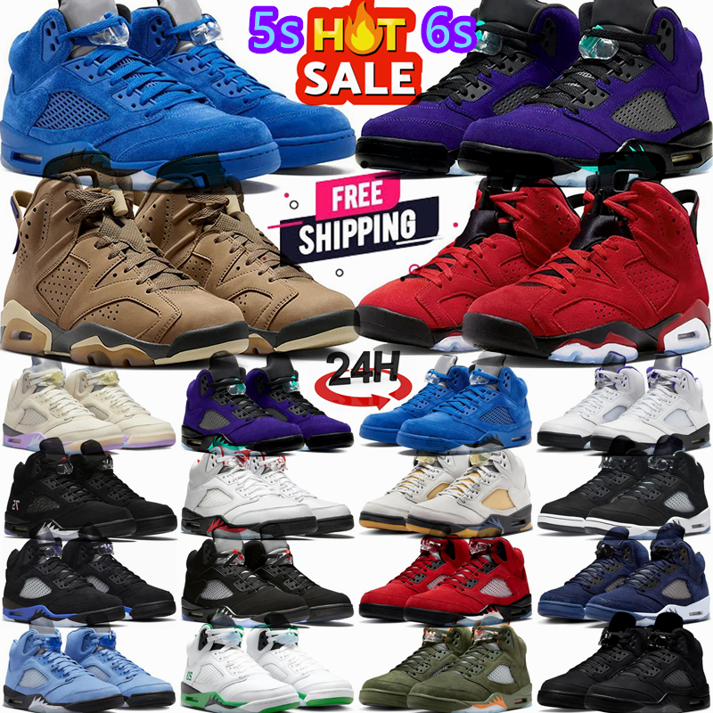 Designer 5 5S UOMINI SCARPE DI BASKEBLE 6 6s Raging Georgetown Toro Bravo Bull Fire khaki Giallo Metallico best Reinventato Ticket Burgundy Olive Sail Sneakers