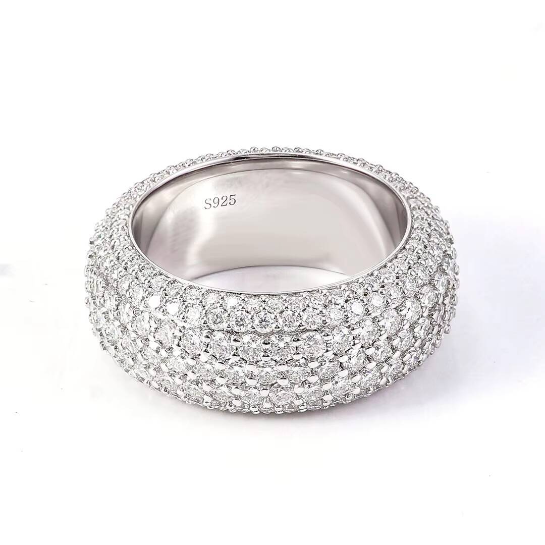 Hip Hop Jewelry Luxury 14K 18K White Gold D VVS Lab Diamond Ring for Men Women Party Solid Gold Jewelry Daily Wear Chunky Rings