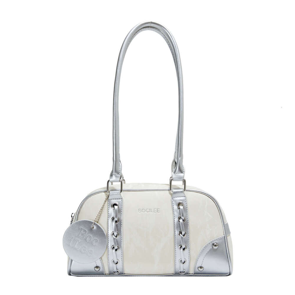 Korean Style Spring Versatile Underarm 2025 New Fashion Color-Block Casual Commuter Shoulder Boston Bag