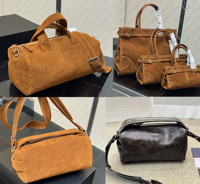 Suede Brown Fashion Big Boston Tote Soft Matte Suede Women's Handbag Shoulder Crossbody Bag For Women Brown