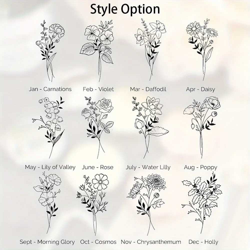 Engraved Compact Mirror with Birth Flower Design Elegant Portable Pocket Mirror for Her Custom Name Personalized Birthday Gift Z250807