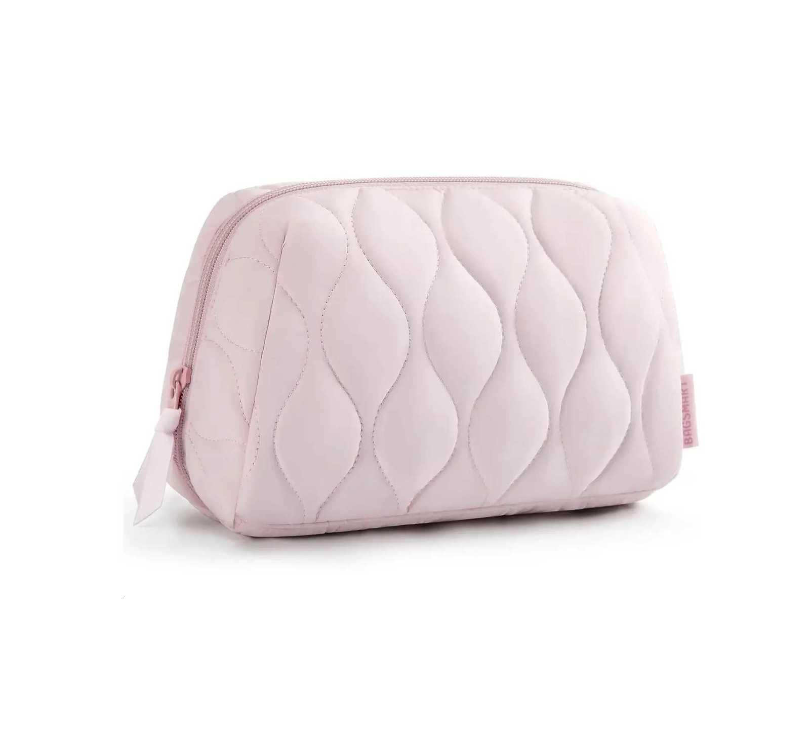100% Fi Fluffy Padded Makeup Bag Storage Box Wide Zipper Bag Fi Daily Travel Portable Cosmetic Bag Y250808