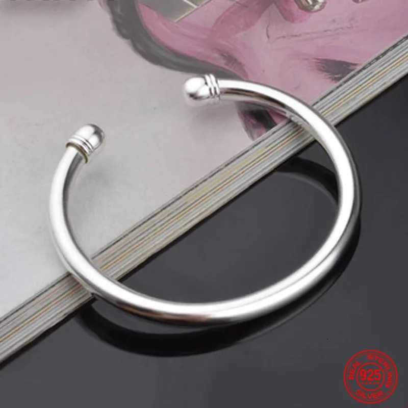925 Sterling Silver Hollow Bells Ball Bangles Adjustable Bracelets For Women Fashion Holiday Gifts Party Wedding Jewelry Z250807