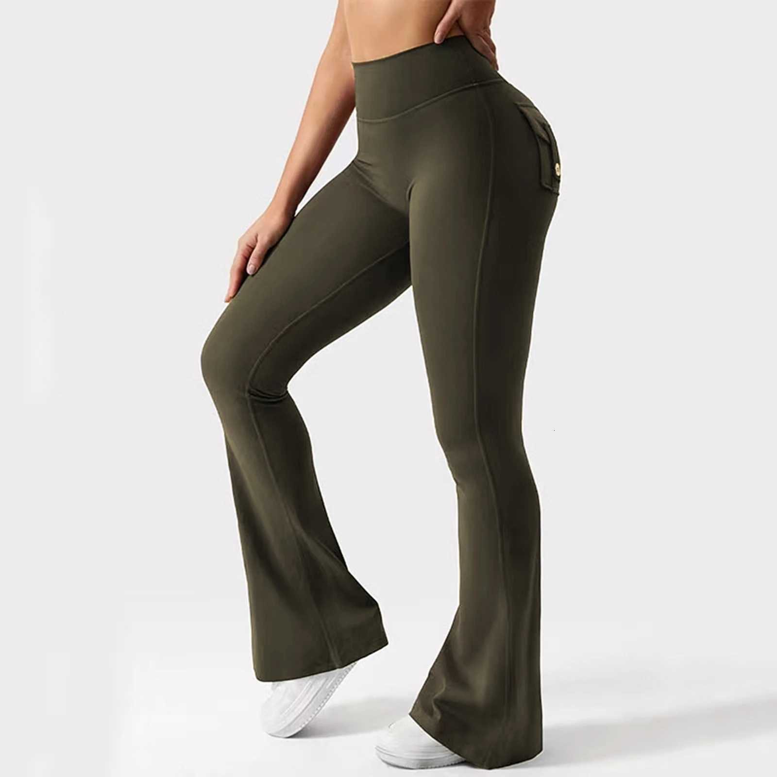 100% Cotton Women Yoga Pants High Waist Sport Seamless Leggings Scrunch Butt Solid Color Push Up Slim Flare Pants Booty Leggings XJ250808