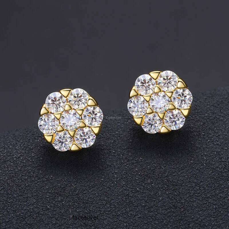 Stud Passed Test Men Women D Color 3mm Moissanite Sterling Sier Gold Plated Bling Dia Studs Earrings Nice Gift