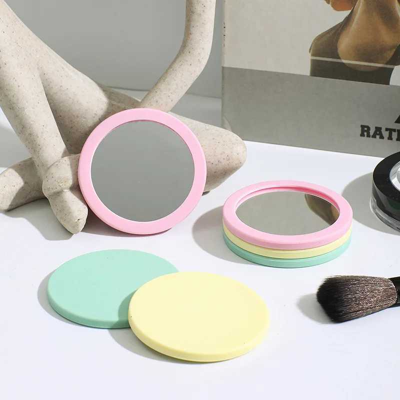 1pc Round Makeup Mirror Portable Silicone Mirror Student Dormitory Desktop Small Gift Mini Handheld Pocket Mirror Home Decor Z250807