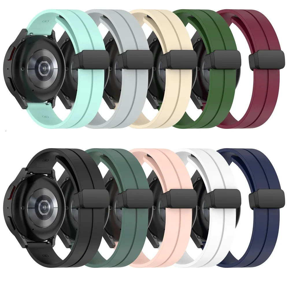 20mm 22mm Strap For Galaxy watch 645 proclassicgear s3active 2 Sport Silicone Magnetic Buckle GT 2e 3 band 250805