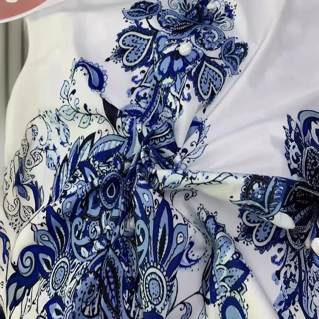 Autumn Womens Fashion V-Neck Long Sleeve Bohemian Print Dress 250728