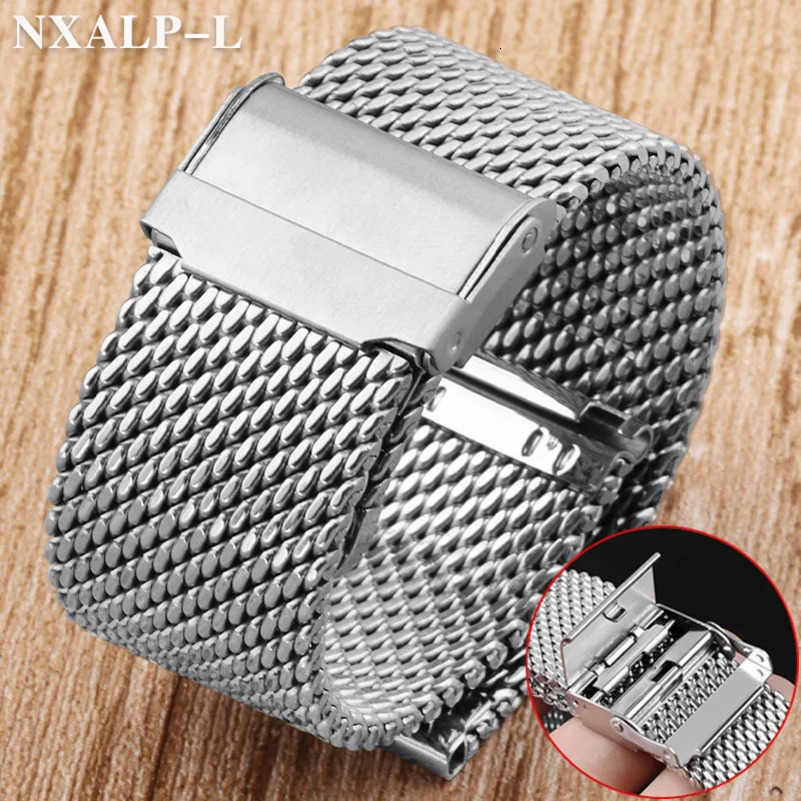 10mm Mesh Milanese Watch Band for Strap Quick Release Stainless Steel Bracelet 18mm 20mm 22mm 24mm 250805