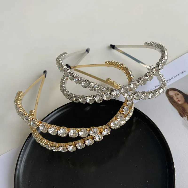 Baroque Rhinestone Crown Haiand Band for Women Girls Hair Accessories Y250808