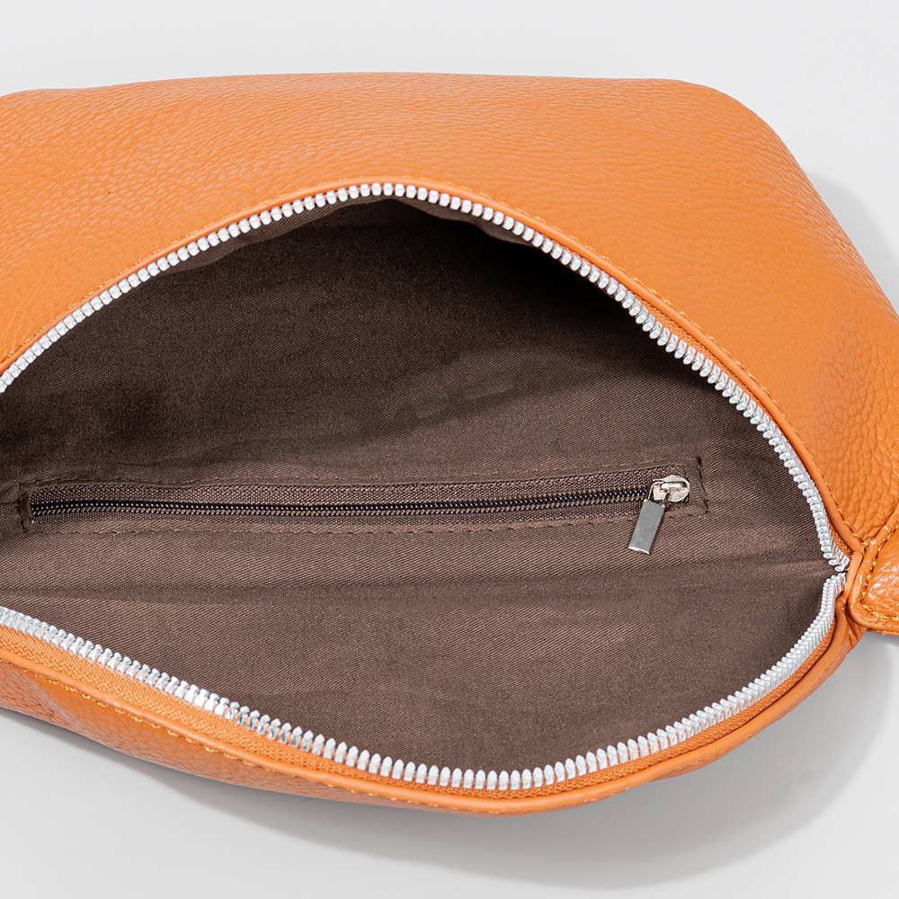 Free Shipping Designer Bag PU Leather Chest Luxury Bag Bag Crossbody For Women, Large Capacity Pleated Waist Bag, Casual Travel Zipper Small Backpack