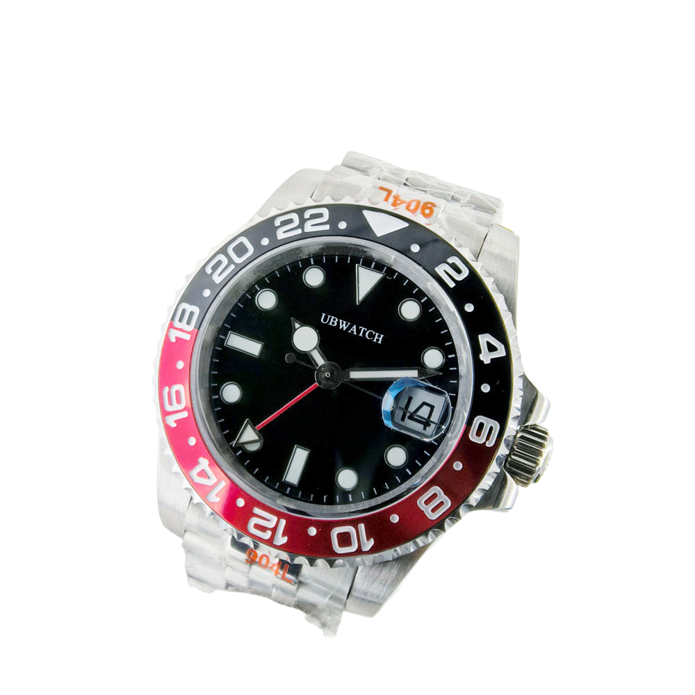 40MM Red Black Bezel Luminous Men Wristwatches RP3285 Automatic Movement Watch Sapphire Glass St9 Stainless Steel Man Watches