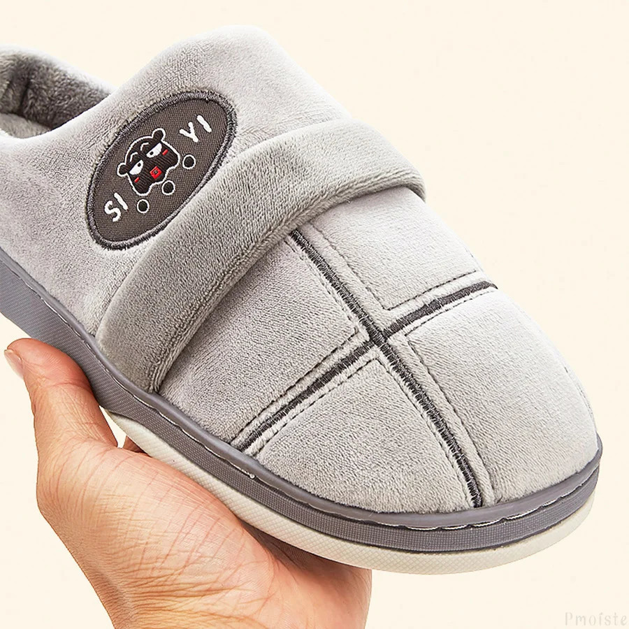 Winter Home Mens Slippers Plaid Warm Soft Memory Foam Male Indoor Shoes Plush Non-Slip Living room Slipper 250730
