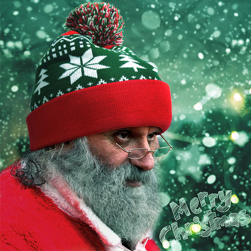 New Knitted Hat Mens and Gift Christmas Hat Jquard Wool Ball European and erican Knitted Hat S251110