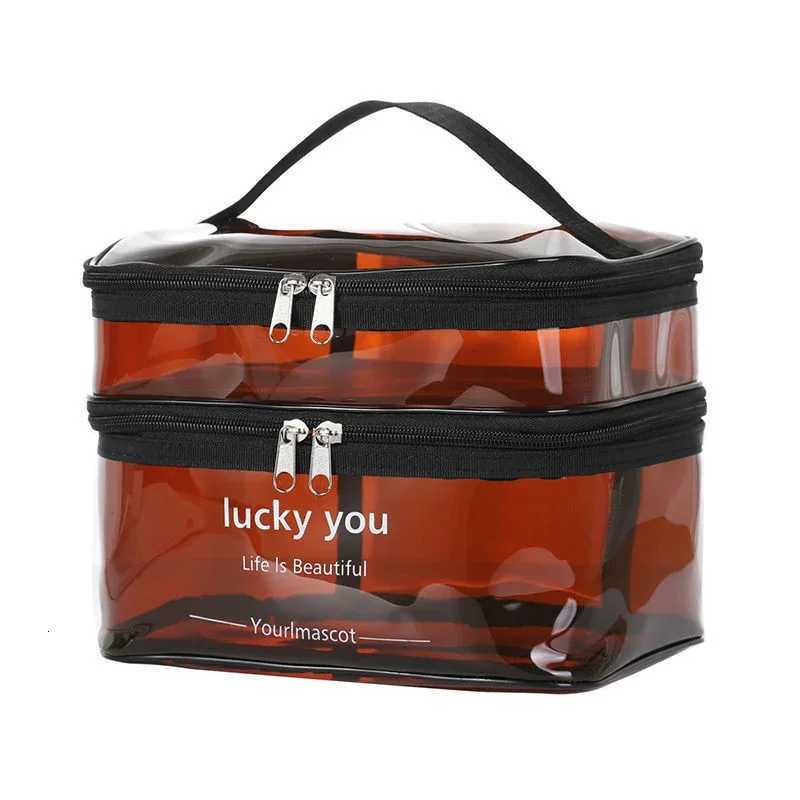 Waterproof Transparent PVC Bath Cosmetic Bag Wen Makeup Case Travel Zipper Makeup Beauty Organizer Toiletry Storage Kit Y250808