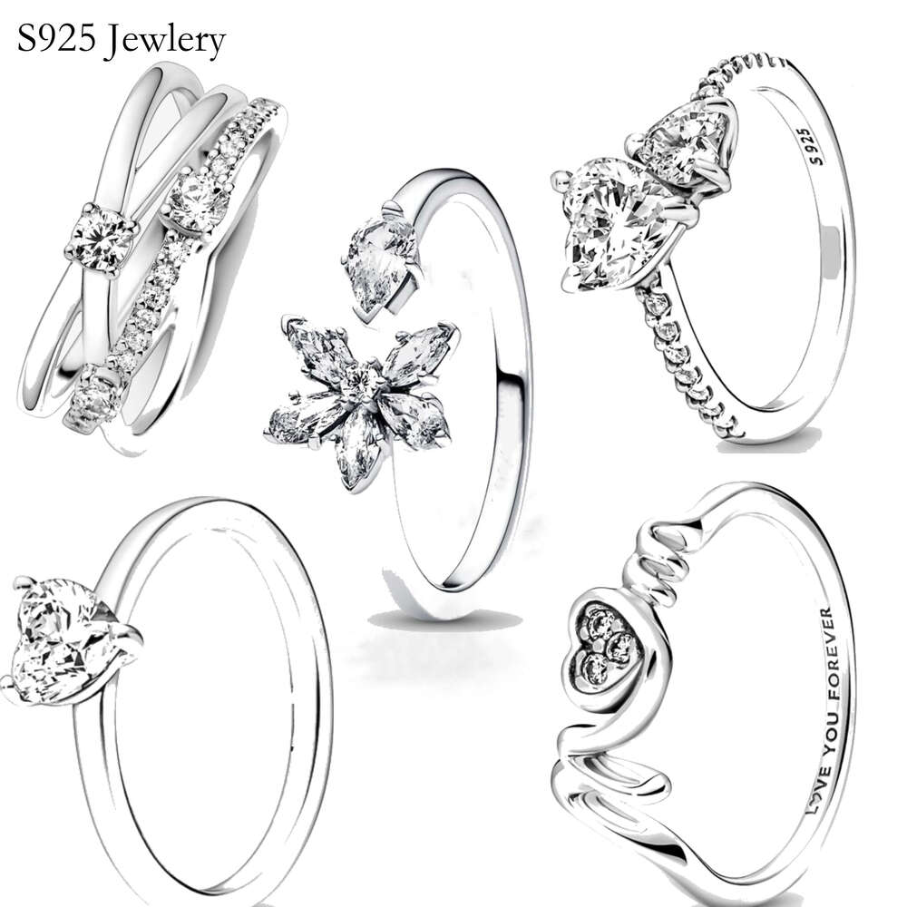 925 Sterling Silver Ring Jewelry Women's Gifts Shiny Dia Dia Mother's Day Gift
