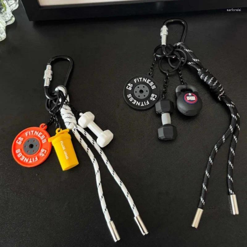 Fashion Sports Backpack Pendant Cute Pink Keychain Charm Bag Sport Cup Dumbbell Car Keys Wallet Key Chain