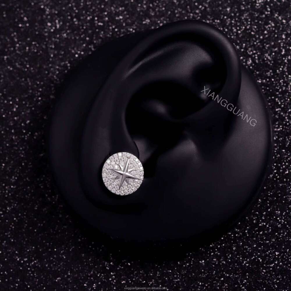 XG Dia Stud Round Style Sier VVS Moissanite for Woman Men Earrings Fine Jewelry
