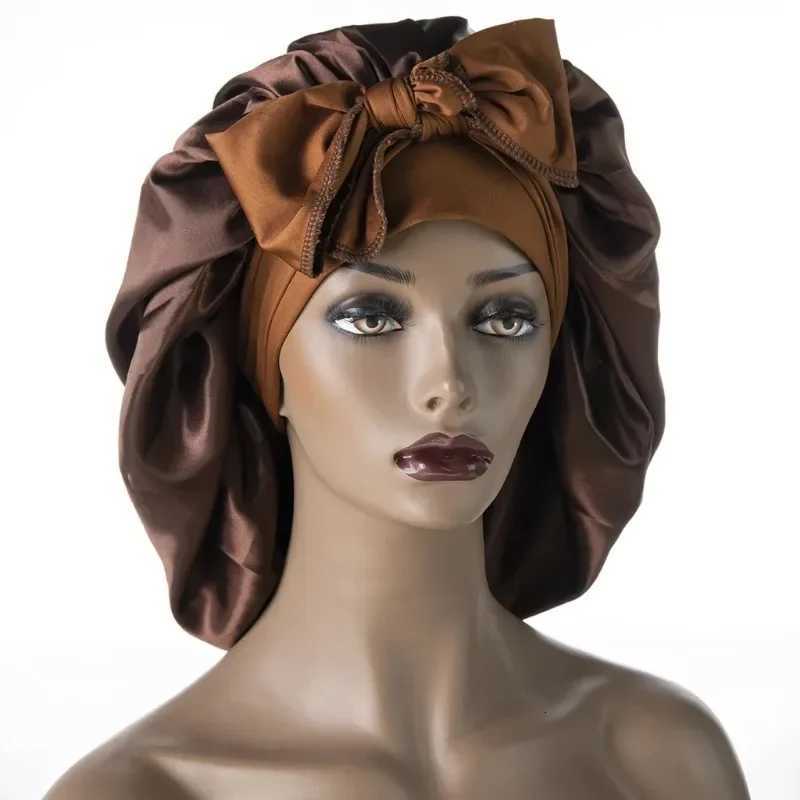 Women Silk Sleeping Cap Night Hat Head Cover Bonnet Satin For Curly Hair Care Beauty Maintenance Designer Hair Care Styling Z250808