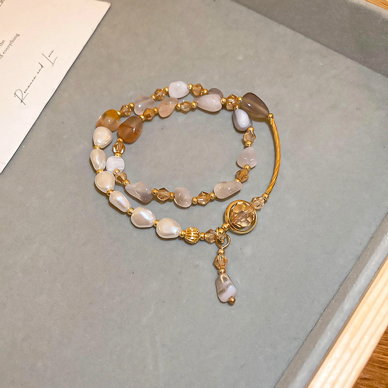 Korean High-End Artificial Pearl Crystal Niche Simple Fashion Versatile Beaded Bracelet