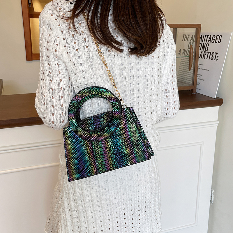 Luxury Brand Designer Bag High-End Colorful Glossy Crocodile Pattern Hot-Selling New Handbag Crossbody Bag High-End Wedding Bag