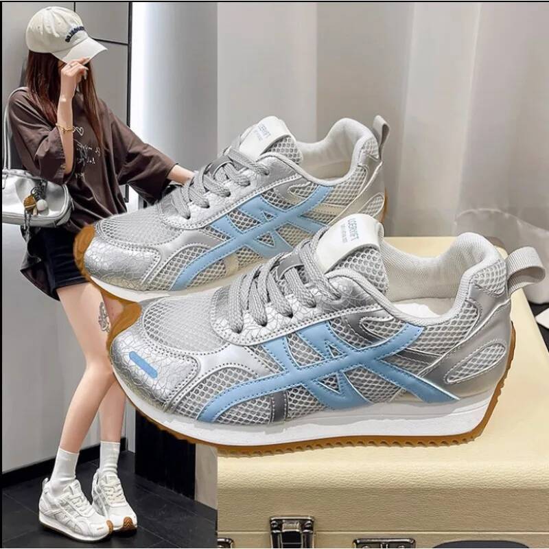 2025Women's Casual Platform Shoes Women's Round Toe Lace-Up Tennis Women Vulcanized Sneakers ddmysaturn
