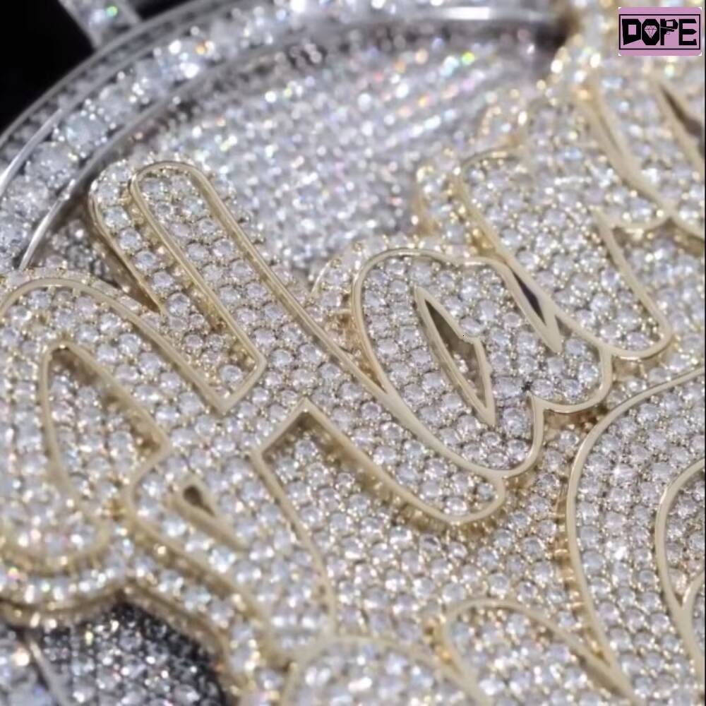 Hip Hop Iced Out Pendant Two Layer 925 Silver Big Round Disc Medal VVS Custom Moissanite Pendant