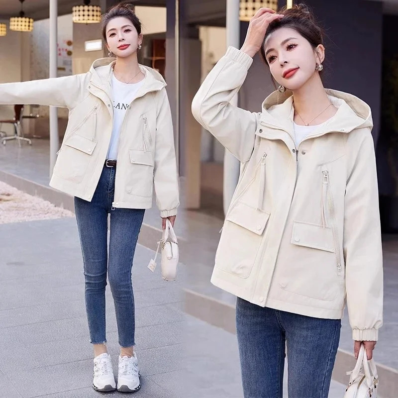 WLF Womens Casual Jacket 2025 Spring and Autumn Style Loose American Retro Short Windbreaker Loose Jacket top for Commuting 250728