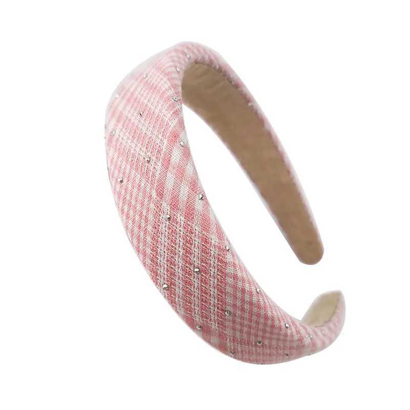 3cm Autumn and Winter Womens Wool Plaid Colorful Small Fresh Sponge Pad Band Christmas Festival by Wens Band Y250808