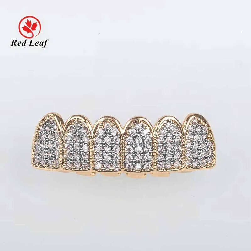 Redleaf Jewelry Custom Teeth Grillz Top 6 Bottom Fully Iced Out Sterling Sier Dia Moissanite Grill