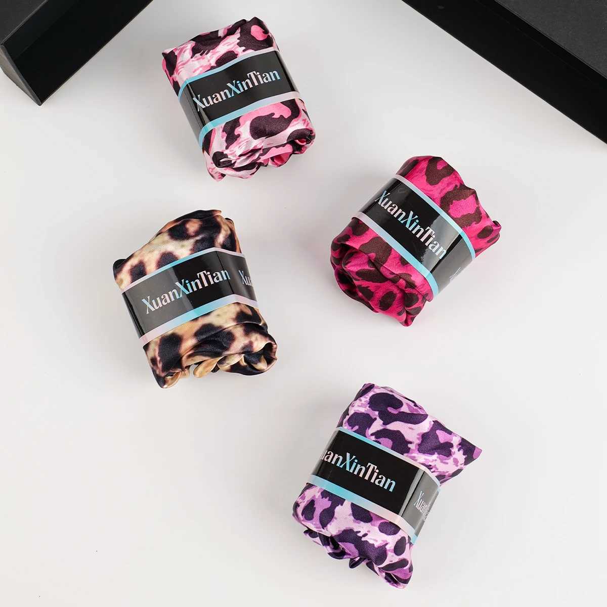 4PCS Mystery Hair Bonnet Gift Box Set for Women - Sleep Protection Caps Elastic Head Wraps Wide-Brim Bonnets Z250808