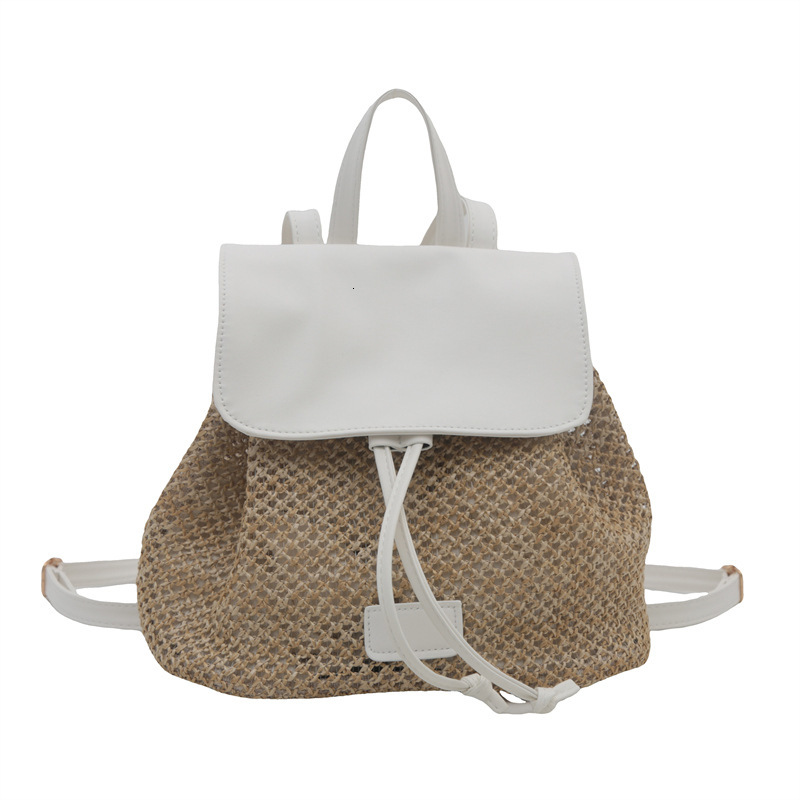 2025 Autumn New Women s Backpack Niche Design Straw Woven Women s Backpack Autumn New Fashionable Travel Bag Woven Small Backpack New Designer Backpac