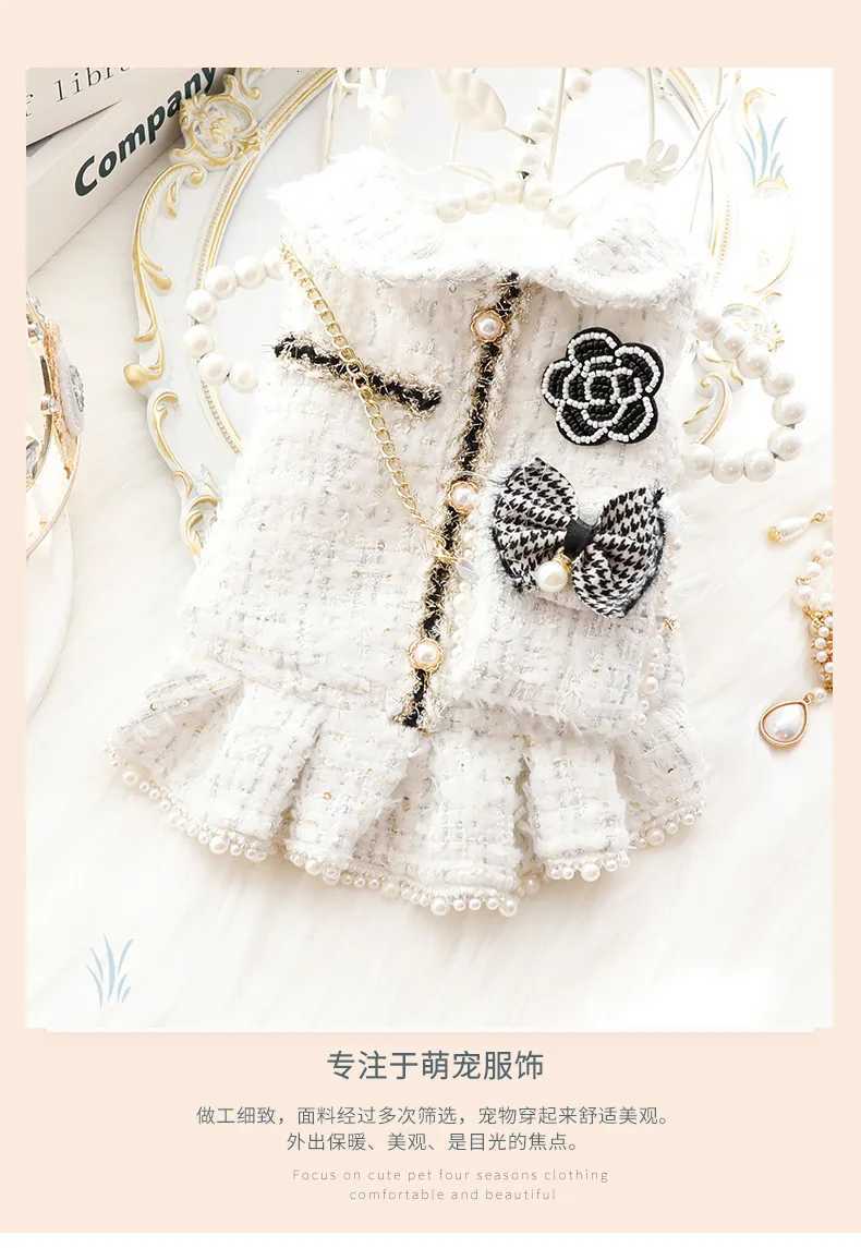 Ins New Winter Cat Princess Dress Backpack Pink Luxury Fashion Design Thickened Skirt Dog Christmas Clothes Z250808