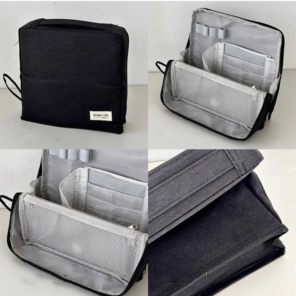 Pen Bag Vertical Makeup Bag Pencil Case Partitioned Skincare Storage Bag Waterproof Large Capacity Stationery Bag for Girls Y250808