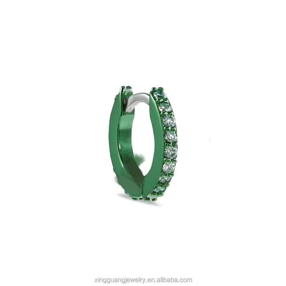 XG Custom Lab Sier Color Gold Plated Full Pave Dia Hoop Earrings Fine Jewelry Earring for Women