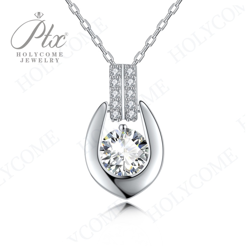 S925 Sterling Silver Moissanite Stylish Simplicity Pendants 1CT Certified Hip Hop Style Jewelry Personalized Necklace Valentine's Day Gift