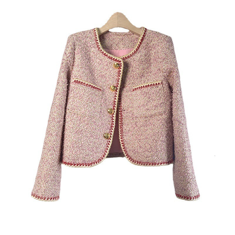 French Style Elegant Elegance-Style Coat Women Autumn Winter New Fashion Slim Tweed Blazer for Date and Best Friend