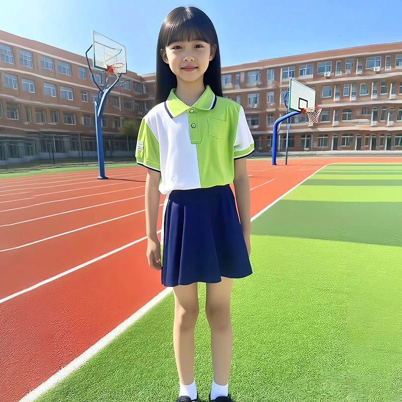 Manufacturer customized kindergarten primary school uniform polo shirt set for men and women's sportswear