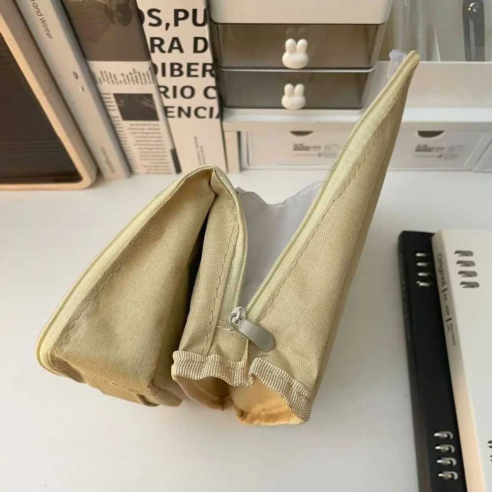 Pen Bag Vertical Makeup Bag Pencil Case Partitioned Skincare Storage Bag Waterproof Large Capacity Stationery Bag for Girls Y250808