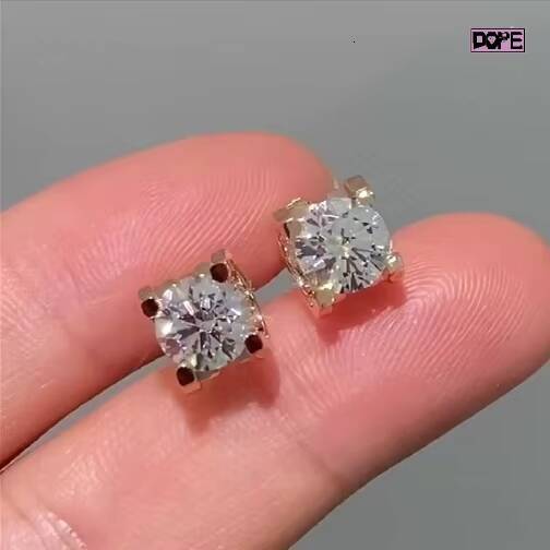 1CT Classic Earrings 925 Silver Special Claw Setting Women Studs Round Brilliant Cut VVS Moissanite Earrings