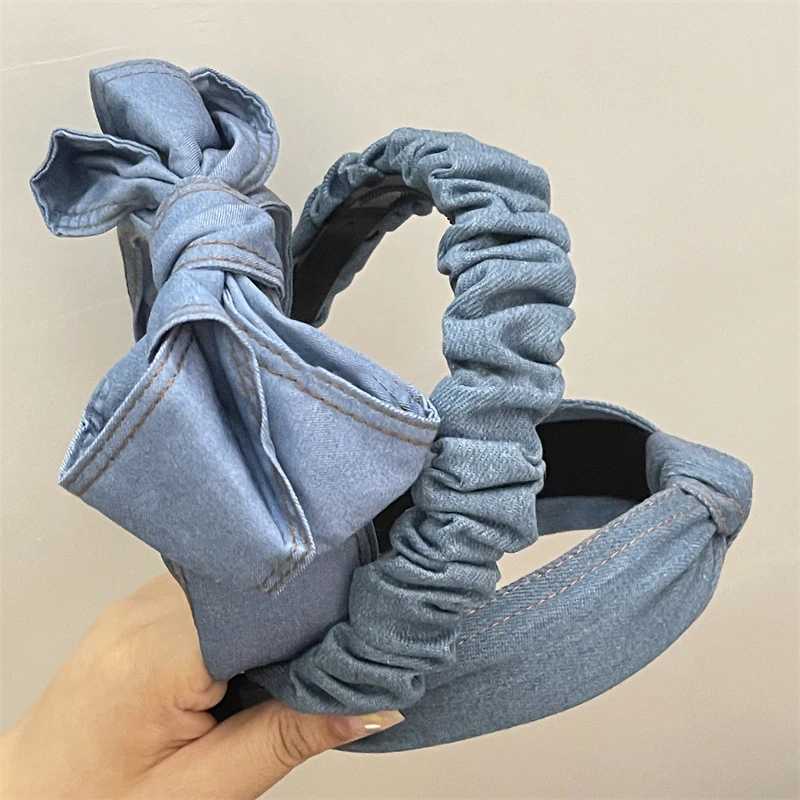 New Arrival Summer Hair Accessories Fem Jeans Hand Light Denim Bands For Women Designers Hair Hoops Y250808