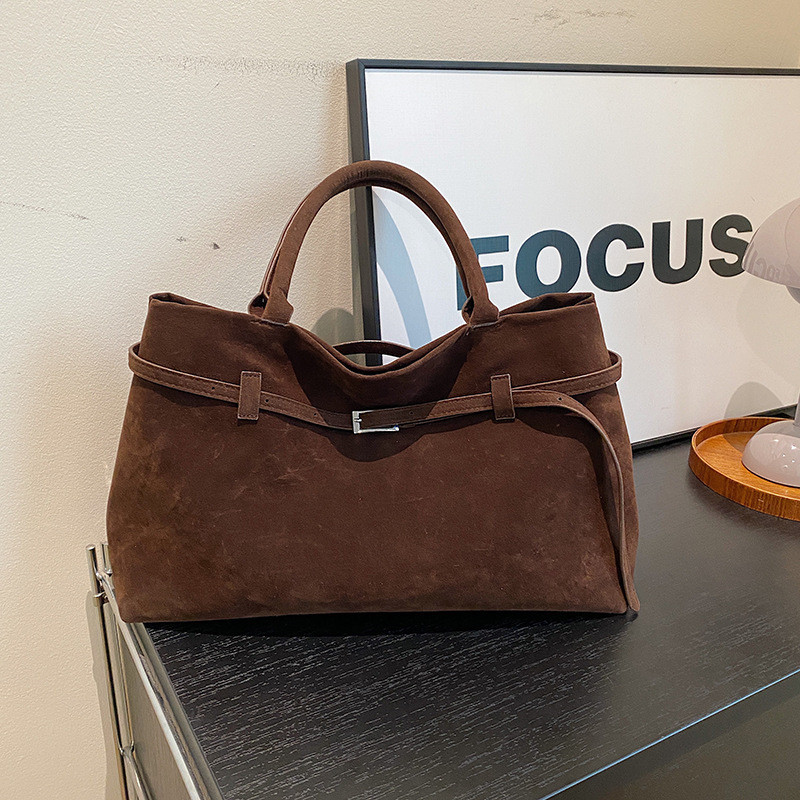 Cross-border New Luxury Bag Fashion Trendy Free Delivery To Your Door Designer Bag Retro Suede Tote Handbag Shoulder Bag
