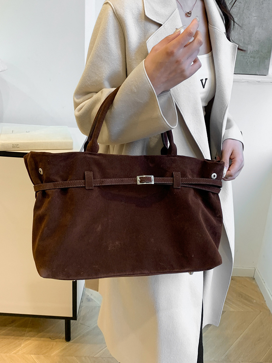 Cross-border New Luxury Bag Fashion Trendy Free Delivery To Your Door Designer Bag Retro Suede Tote Handbag Shoulder Bag