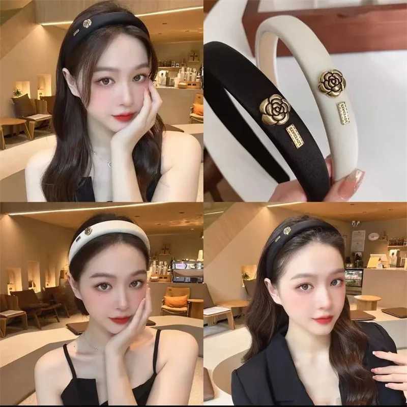 AISHG Fashion Lia Sponge Hair Band in Black and White Korean Version of Wens Hair Accessories Y250808