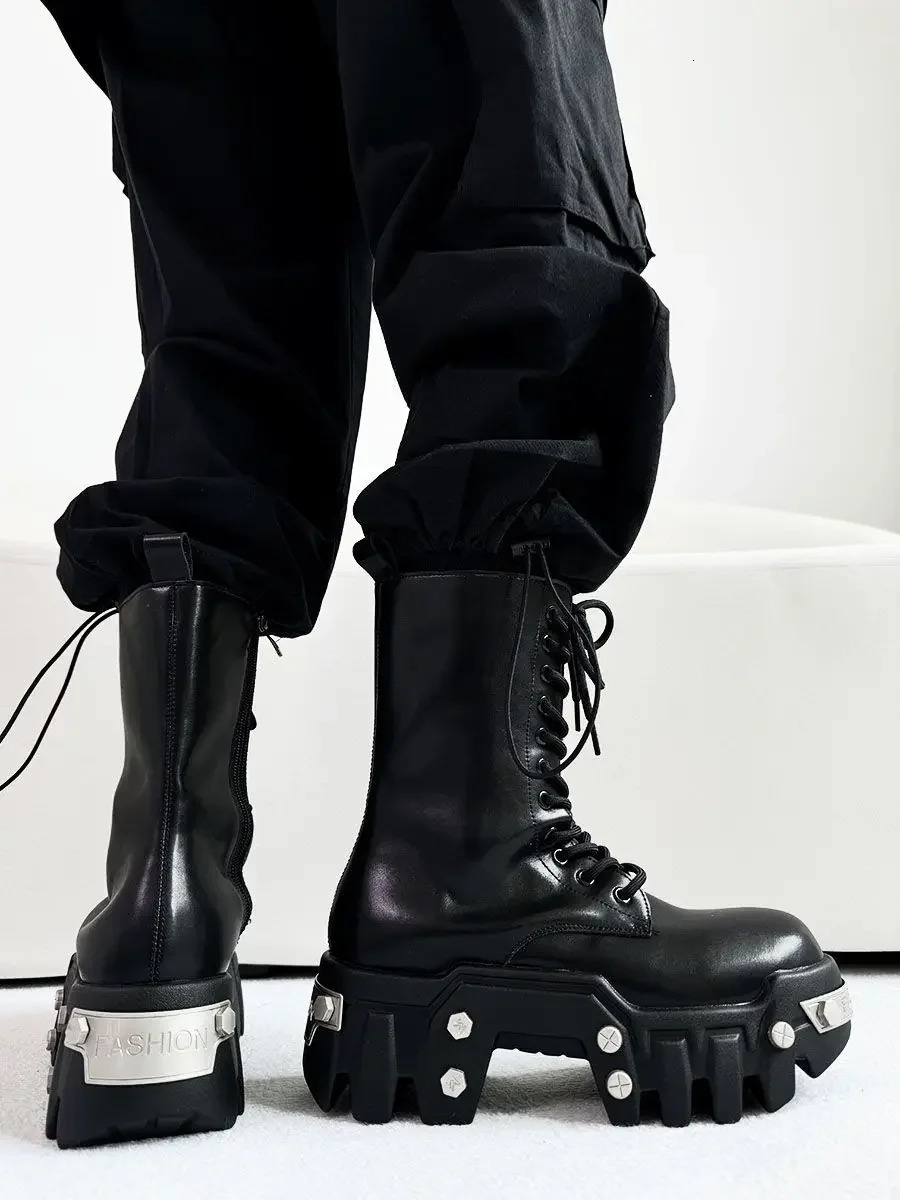 Winter Thick-soled High-top Locomotive Bulldozer Boots Men 250805